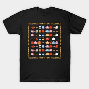 Retro Pumpkin Eating Ghosts T-Shirt